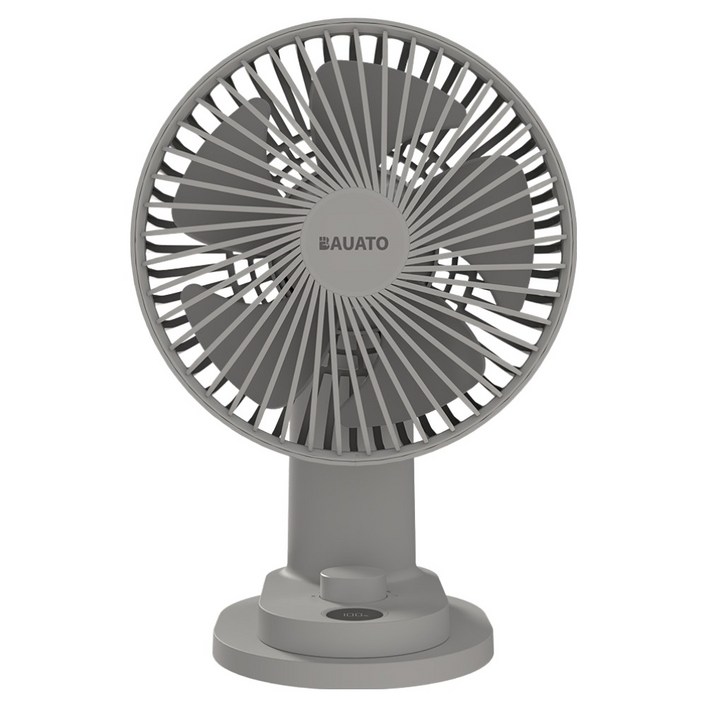 바우아토 무선 저소음 자동 회전 소형 집게 틈새 탁상용 선풍기, DB0501, 그레이
