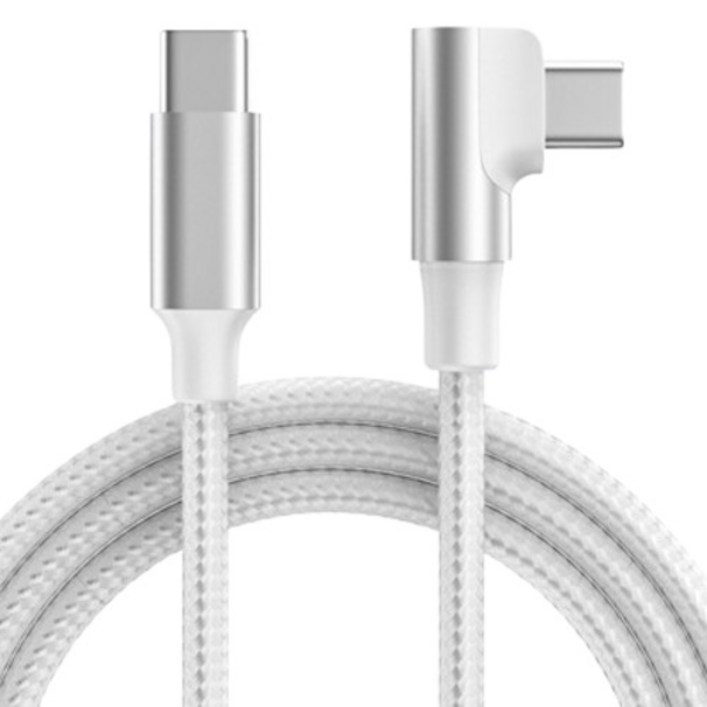 와이제이샵 C타입-C타입 90도 직각 60w 충전케이블, 화이트, 1개, 3m