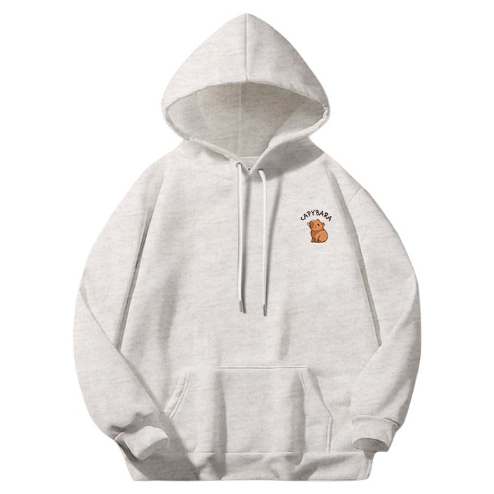 일루소 남녀공용 로고 카피바라 소프트 특양면 후드티