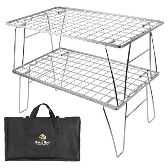 브리즈문 올 스텐 필드랙 다용도 캠핑 테이블 2p + 전용 가방 세트