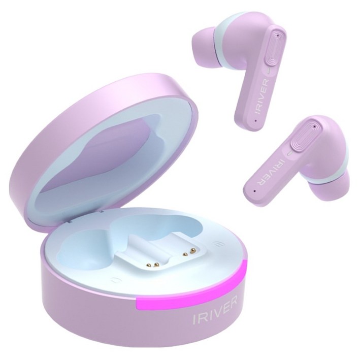 아이리버 항균처리 마카롱 버즈 저지연 ANC 노이즈 캔슬링 무선 블루투스 이어폰, MC50, PINK BLUE