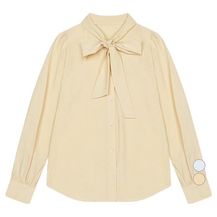 SI씨 여성용 퍼프 타이 블라우스 SKBAC2409