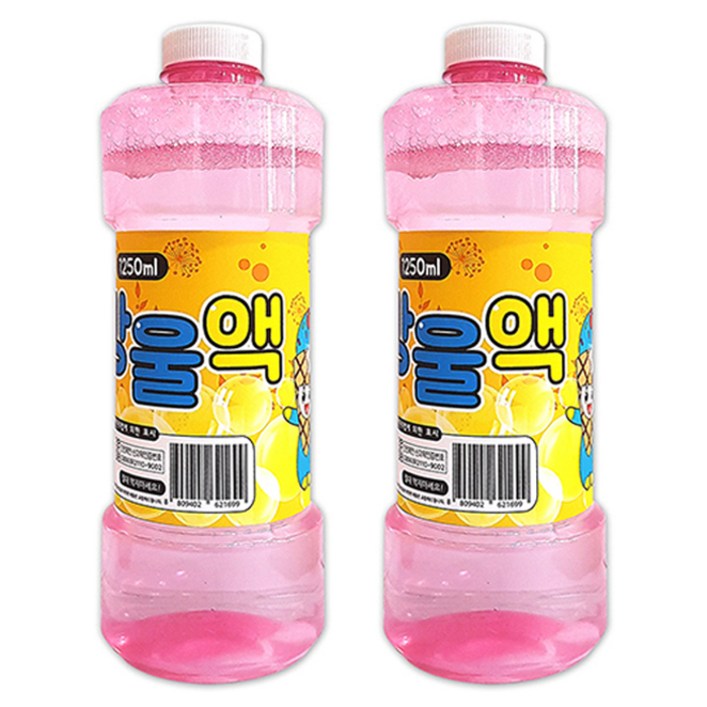 애들랜드 대용량 버블건 리필용 비눗방울액 1.25L, 혼합색상, 2개 애들랜드 대용량 버블건 리필용 비눗방울액 1.25L, 혼합색상, 2개