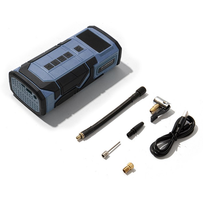 스마텍스 휴대용 올인원 무선 에어펌프 6000mAh, 1개, 블랙