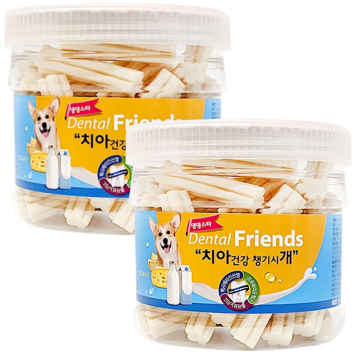 댕댕스타 강아지 덴탈프랜즈 간식, 혼합맛밀크치즈, 300g, 2개 댕댕스타 강아지 덴탈프랜즈 간식, 혼합맛밀크치즈, 300g, 2개