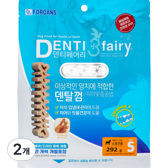 덴티페어리 강아지 덴탈껌, 타피오카, 292g, 2개 덴티페어리 강아지 덴탈껌, 타피오카, 292g, 2개