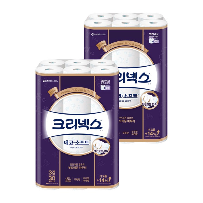 크리넥스 천연펄프 3겹 데코소프트 27m