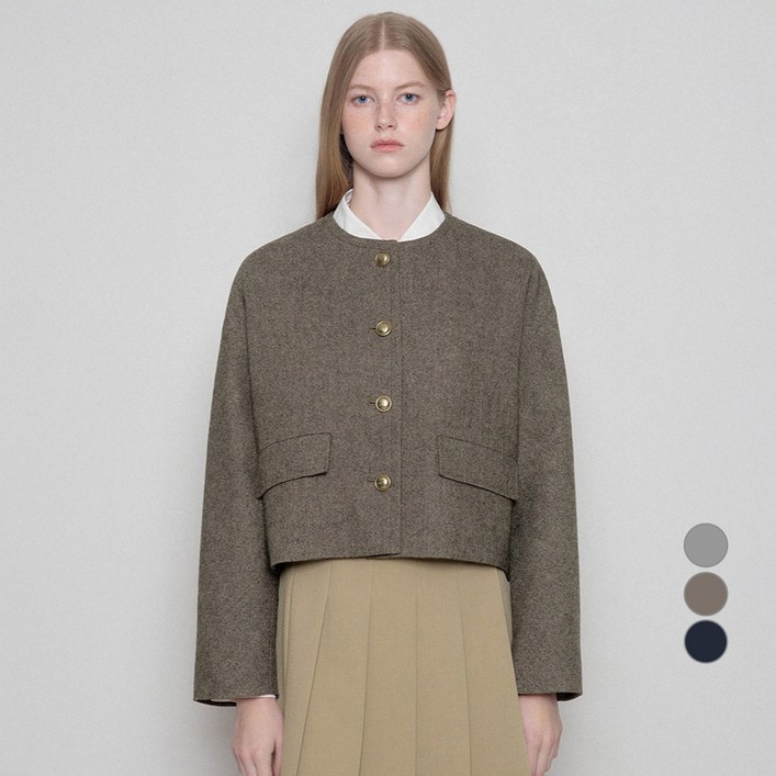 리스트 여성용 블렌드 울 크롭 자켓 TWWJKO70030