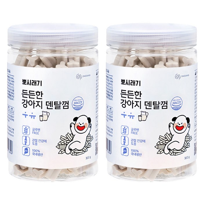 뽀시래기 든든한 강아지 덴탈껌, 우유, 300g, 2개