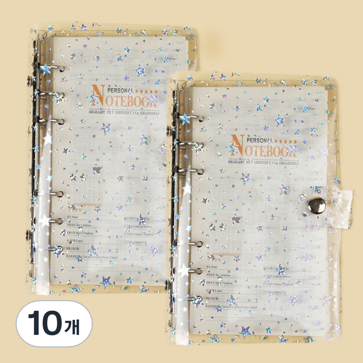 마다꾸미 투명 다이어리 용돈 챌린지 바인더 6공, 06 A6 스타, 10개