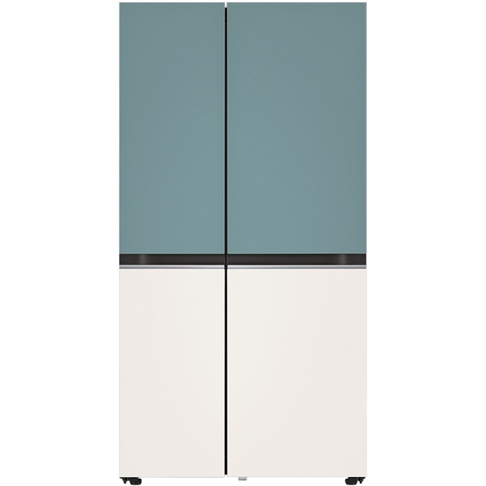 [색상선택형] LG전자 오브제컬렉션 디오스 2도어 냉장고 832L 방문설치, 클레이민트(상단), 베이지(하단), S834MTE10