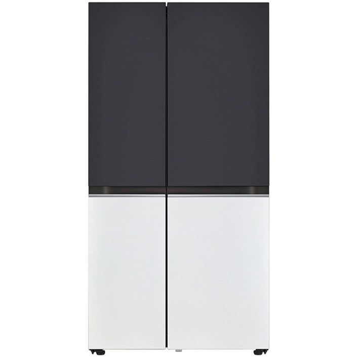 LG전자 오브제컬렉션 양문형 디오스 냉장고 메탈 S834BW12 832L 방문설치, 블랙 + 화이트, S834BW12 - 쇼핑앤샵