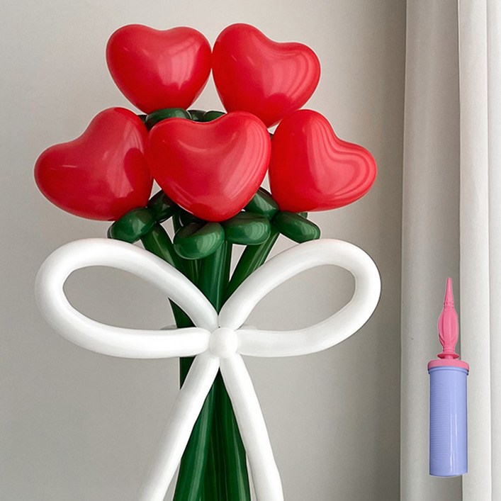 파티아일랜드 하트 꽃다발 DIY  손펌프 세트, 레드, 1세트