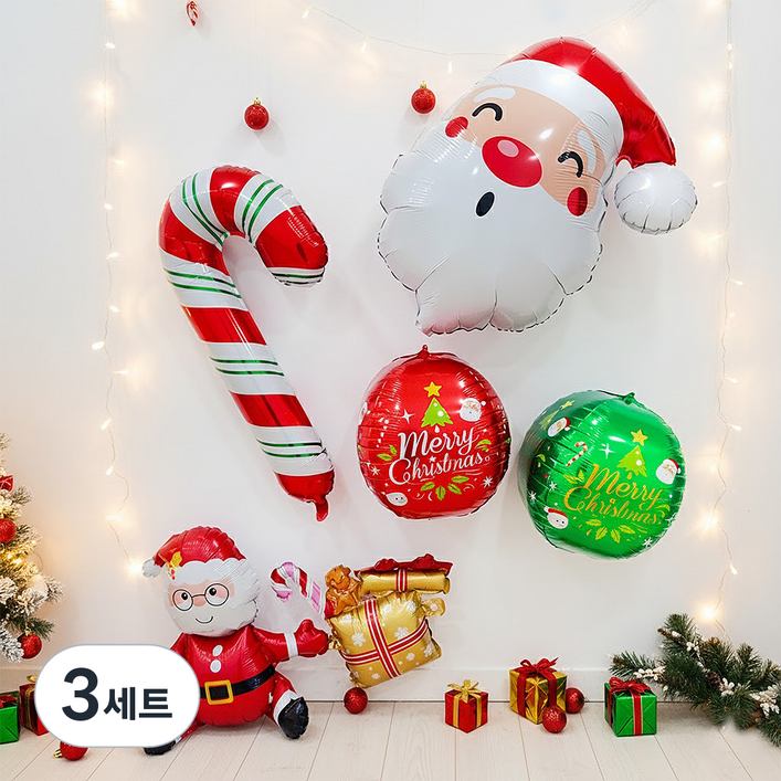 파티공구 크리스마스 파티 은박풍선 5종 세트