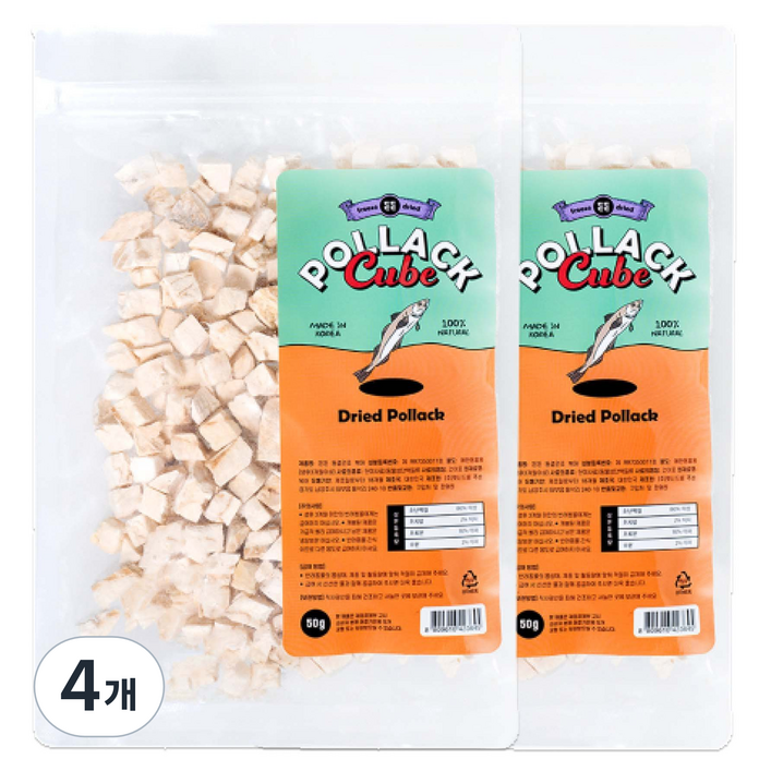 든든 반려동물 동결건조 간식, 4개, 50g, 북어