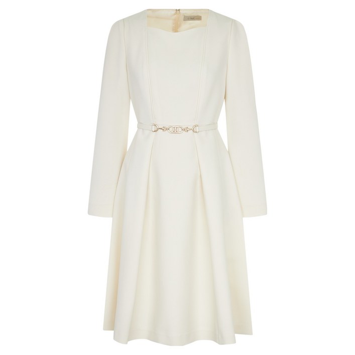 라인어디션 벨티드 훌 A라인 원피스