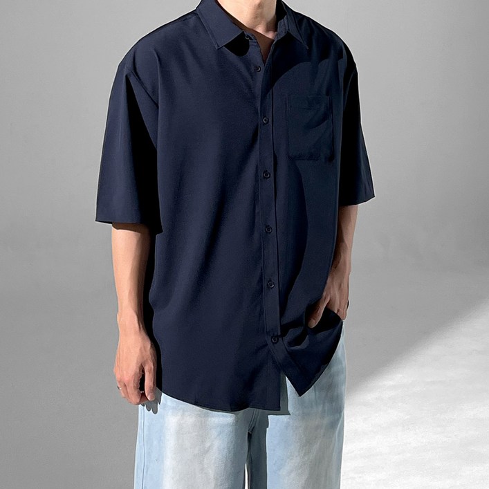 제이에이치스타일 남성용 아이스 링클프리 스판 쿨링 와이셔츠 반팔셔츠 TBCROK606