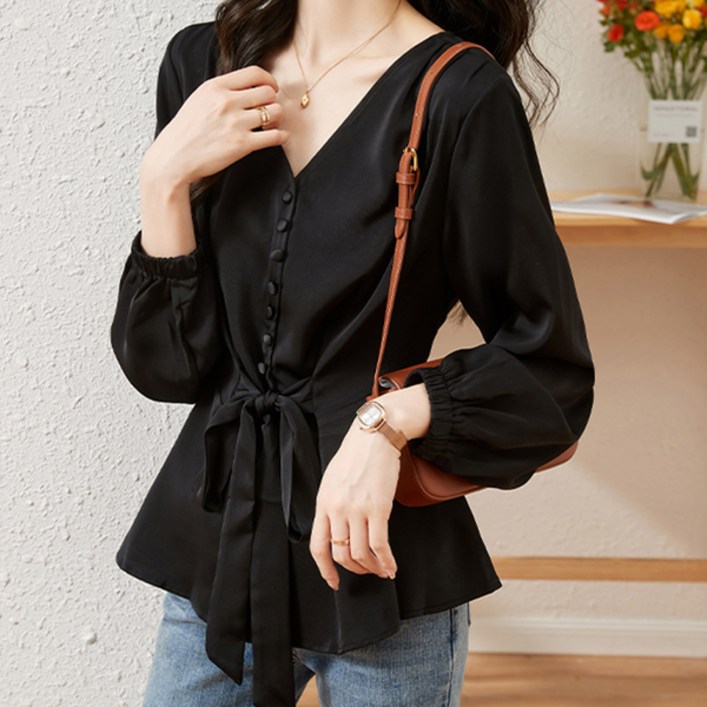 포플러앤씨 여성용 산드 브이넥 블라우스 P25FBL081440