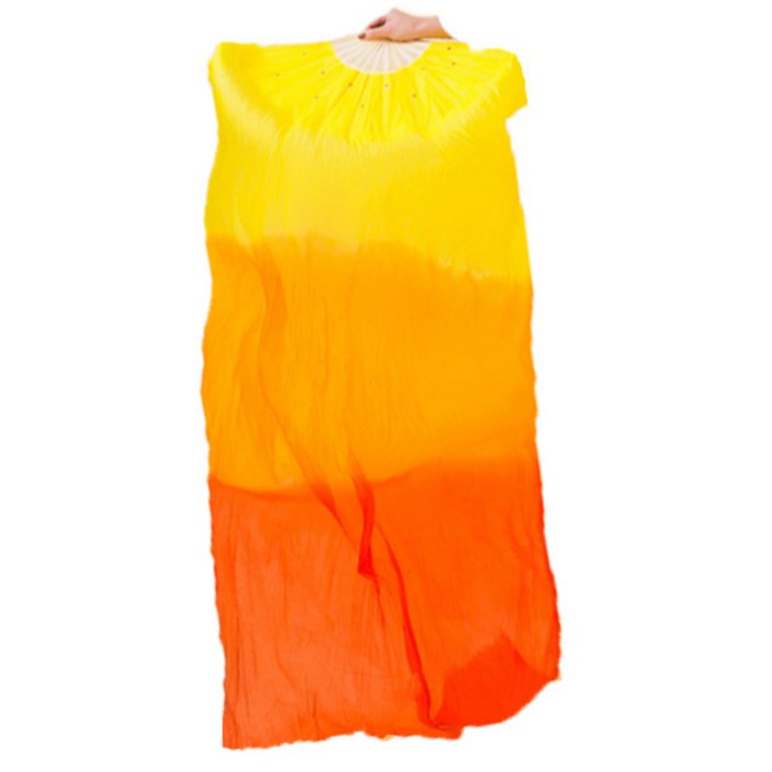 이모쿠비 그라데이션 부채, 옐로우 + 오렌지 + 레드, 1개