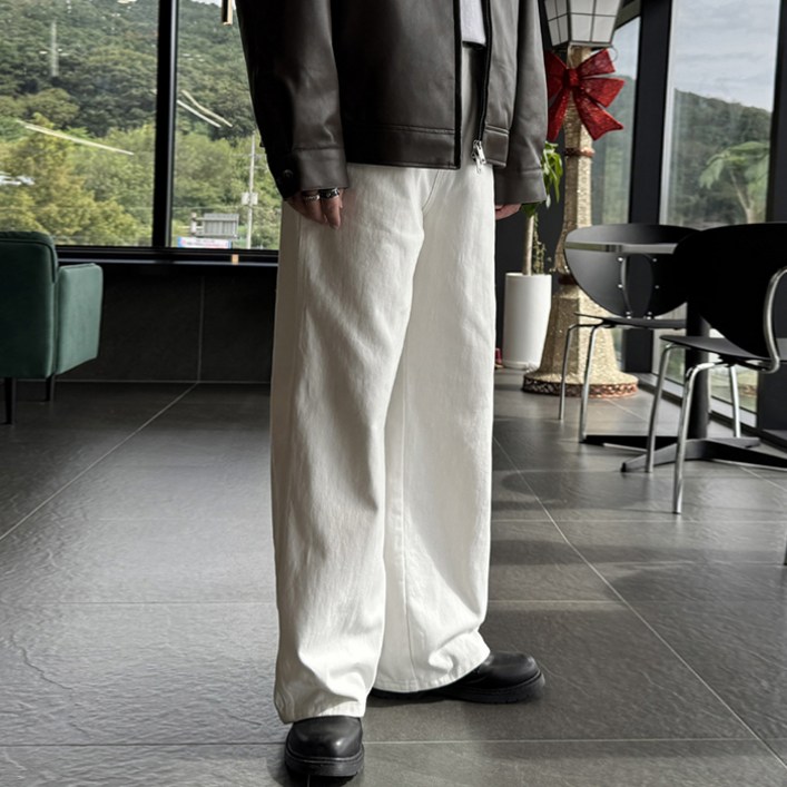 머시따 남성용 숏/기본/롱 기장 사이드 절개 라인 인밴딩 코튼 와이드 팬츠