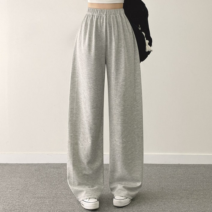 여성용 포시즌 와이드 트레이닝 밴딩 팬츠