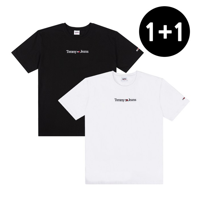 1+1 타미진스 남녀공용 자수로고 TJ반팔티셔츠