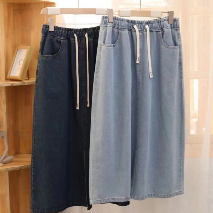 하마마스 밴딩 데님스커트 앞트임 미시옷 여성의류