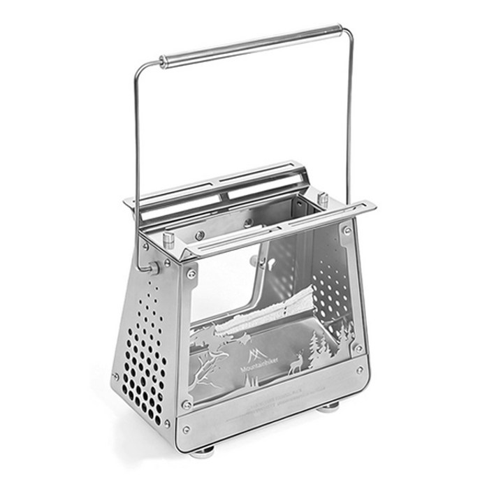 마운틴하이커 오일 램프 미니 화로 불멍 화로대 아이언 스토브, 1개, 실버 SZK13021
