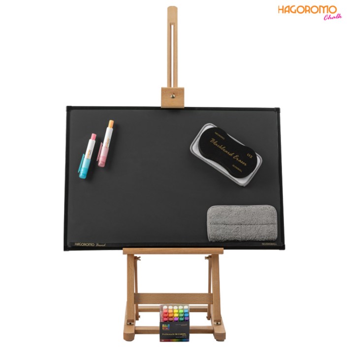 하고로모 양면칠판 세트 대형 분필용 엔틱 블랙