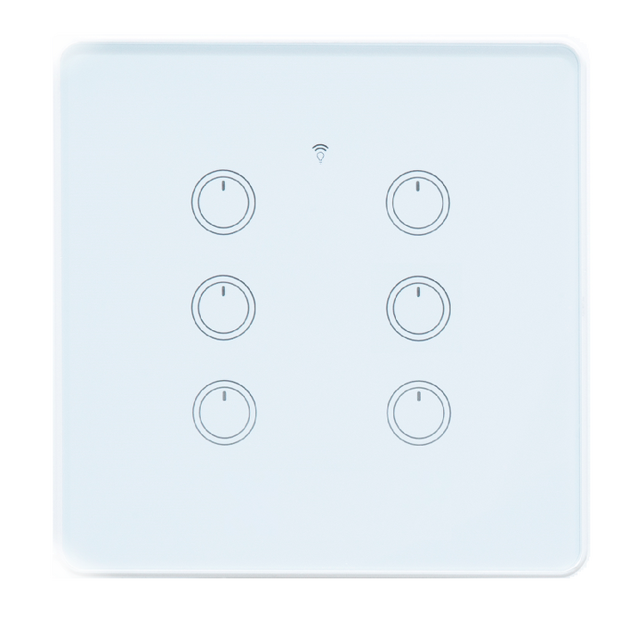 스마트빌 스마트 wifi iot 원격 제어 6구 화이트 스위치 4A880W, 1개 스마트빌 스마트 wifi iot 원격 제어 6구 화이트 스위치 4A880W, 1개
