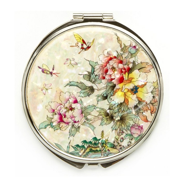 포미모어 자개손거울 전통 나전칠기 원형손거울 70mm, 1개, 목단꽃