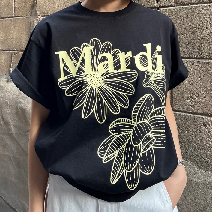 [정품] 마르디 메크르디 티셔츠 마르디 반팔  플라워 티셔츠 mardi mercredi