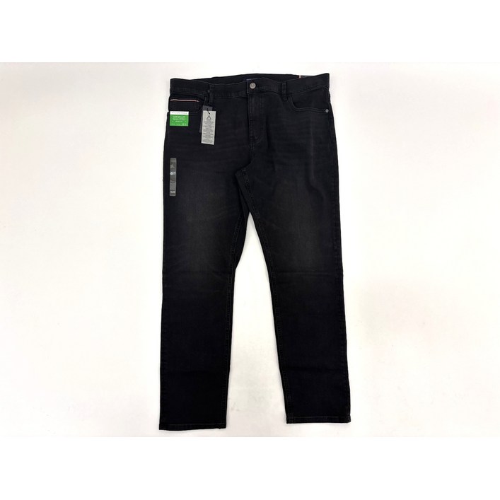 타미 남성 데님 진 블랙 슬림핏 스트레치 로우라이즈 지퍼 플라이 40x32 5196958