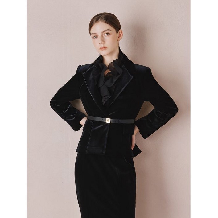 지고트 슬림핏 벨벳 싱글 원버튼 재킷 JPBA0JK841 742730