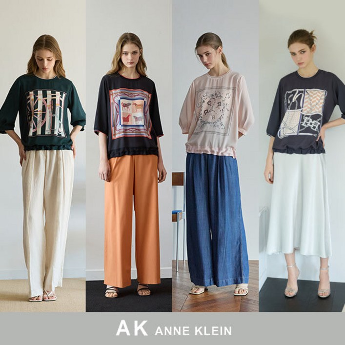 [런칭가79,900원]25SS AK 앤클라인 스테디 우븐믹스 티블라우스 4종