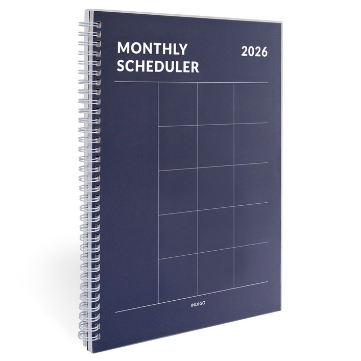 인디고 2026 기본 A4 먼슬리 스케줄러 날짜형 월간 다이어리 스프링 학습 업무 플래너