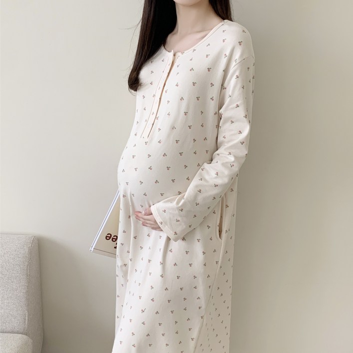 루시드라잇 애즈벨 플라워 임산부잠옷 수유 원피스 임부복