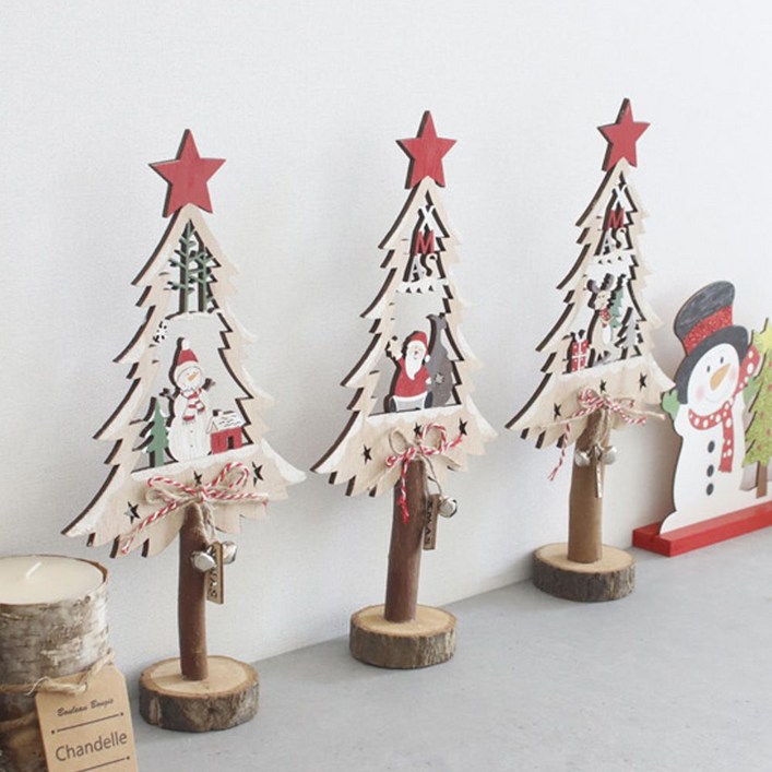 홈파티 인테리어 만들기 벽면 소품 크리스마스 미니 집 트리 나무 오너먼트 꾸미기 성탄