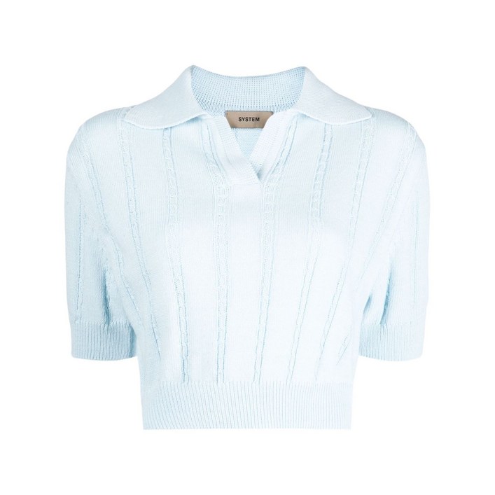System 니트 크롭 탑
