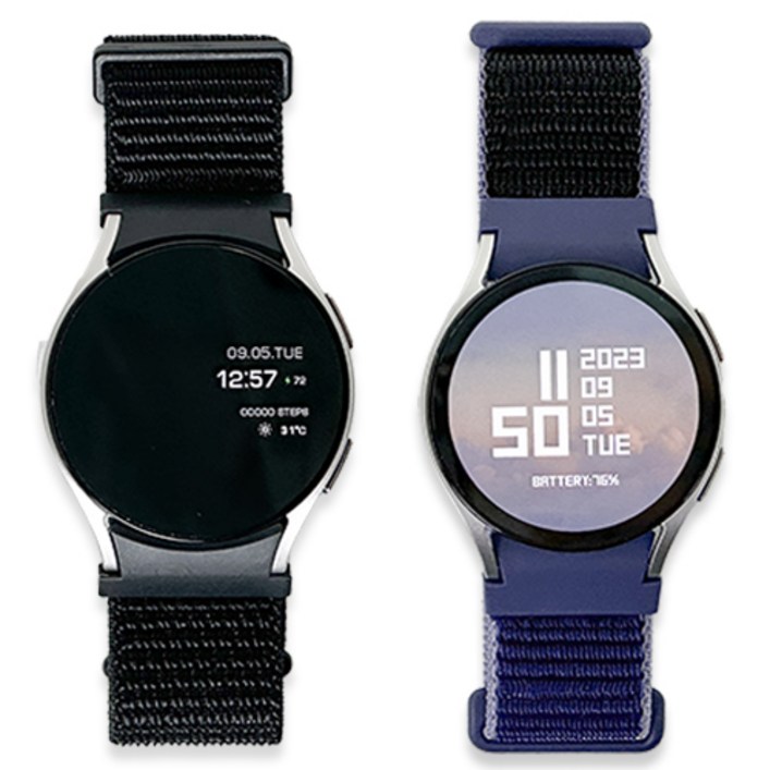 엔터콘 갤럭시워치 스트랩 스포츠 루프, 4. 다크블랙 + 12.미드나잇블루블랙