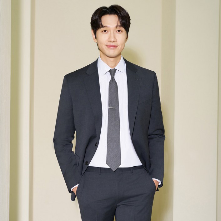 [파크랜드]오스틴리드 남성 봄여름간절기사계절 차콜 그레이 모혼방 스트레치 수트