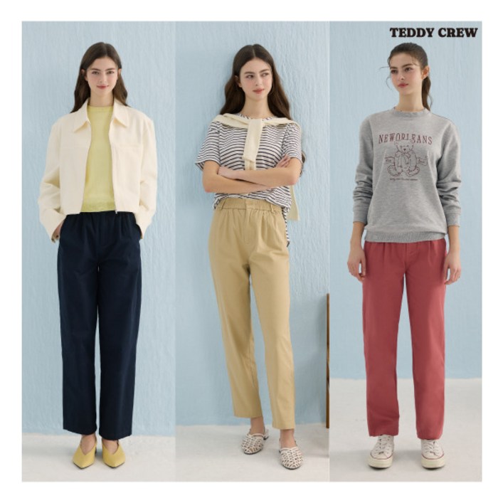 [테디크루] ■O TEDDY CREW 여성 세미 배럴핏 치노 팬츠 3종 (T22W)
