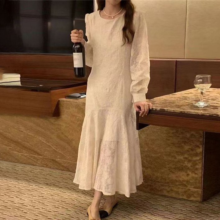 Seofst 2025 원피스 봄여름 한국스타일 슬림핏 허리라인 고급스러운 자수 원피스 동양미 빈티지 휴양지원피스 ZZTFZ018
