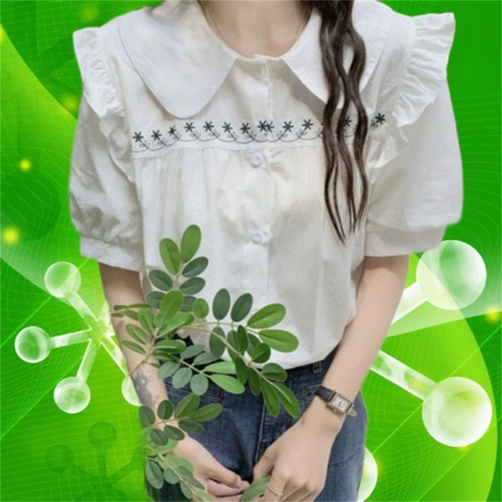 루즈핏   자수 블라우스 K9D6