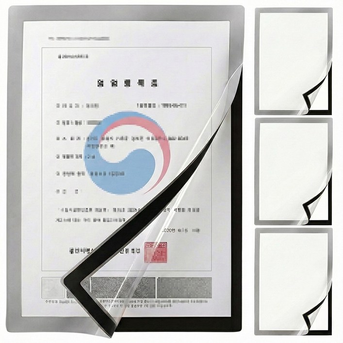 픽커리 무타공 부착식 자석 상장 액자 프레임