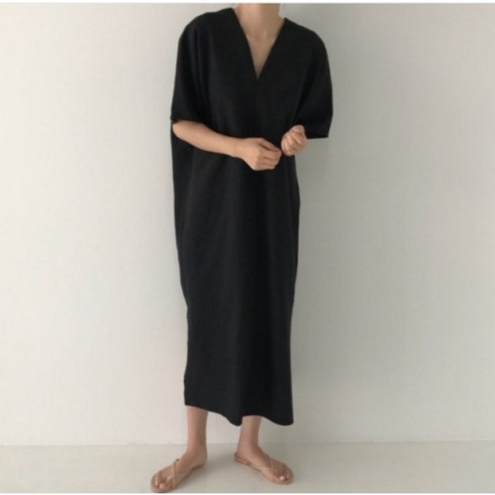 라첼 브이넥 여름 루즈핏 린넨 롱 원피스 라첼 브이넥 여름 루즈핏 린넨 롱 원피스