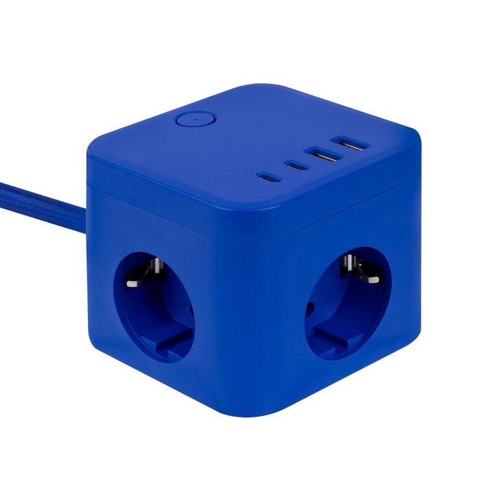 라이프썸 큐브 멀티탭 4포트 USB C타입 1.8m (LFS-HA53) 4종 택1, 1개, 블루