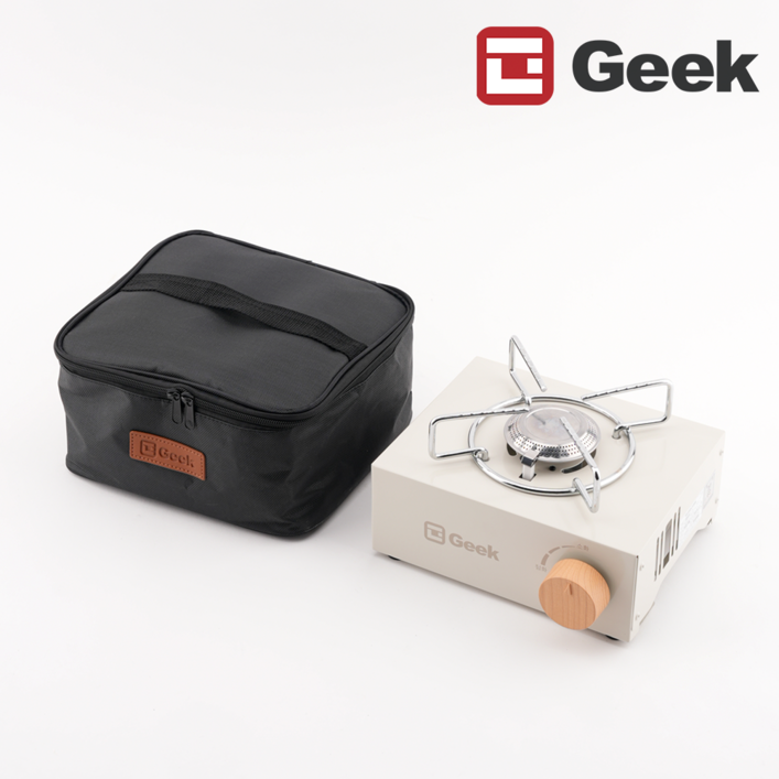 GEEK 가스 버너 휴대용 미니 소형 가방포함 국내생산, 아이보리, 1개