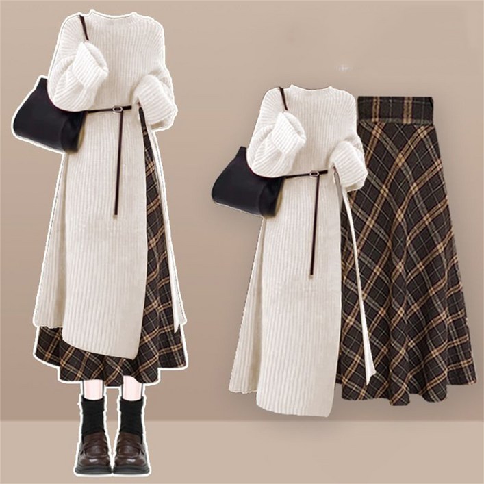 여성투피스 여성세트 여성원피스 + 스커트 롱원피스 롱스커트  ZFY090510 73