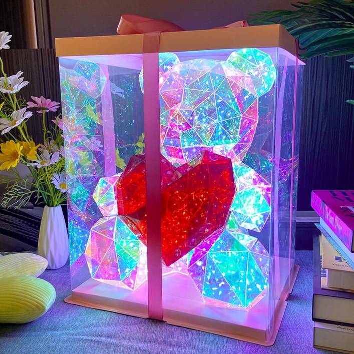 루카스 LED 오로라 곰돌이 인테리어 무드등 선물, 1개, 홀로그램 루카스 LED 오로라 곰돌이 인테리어 무드등 선물, 1개, 홀로그램